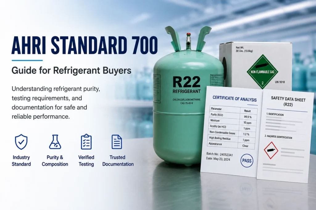 AHRI Standard 700 guide for refrigerant buyers